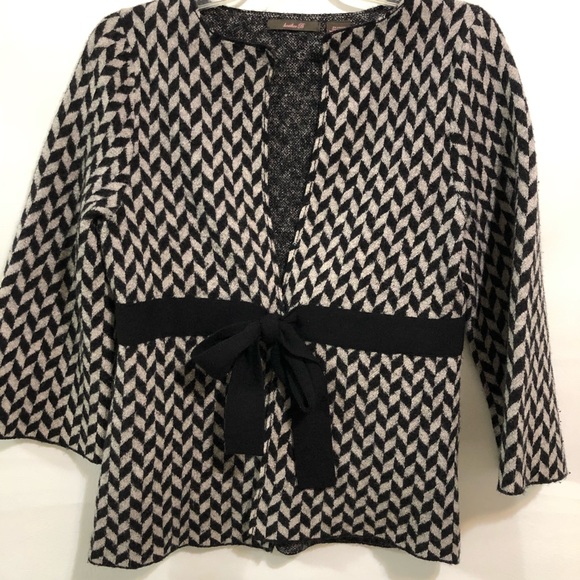 Heather B sweater jacket/ cardigan EUC black & Gray sz S - Picture 4 of 11